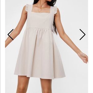 Nasty Gal Frill Shoulder Linen Mini Dress